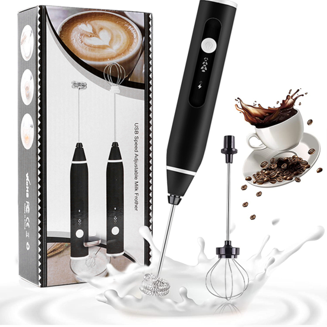 USB Speed Adjustable Milk Frother Handheld Electric Coffee Foam